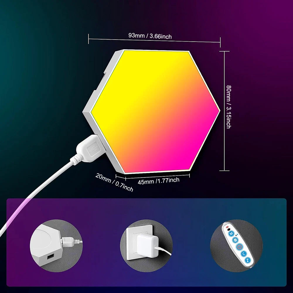 Luzes de Parede RGB Smart LED - Várias Combinações, Iluminação Inteligente, Sincronização com Música Luzes de Parede RGB Smart LED - Várias Combinações, Iluminação Inteligente, Sincronização com Música
